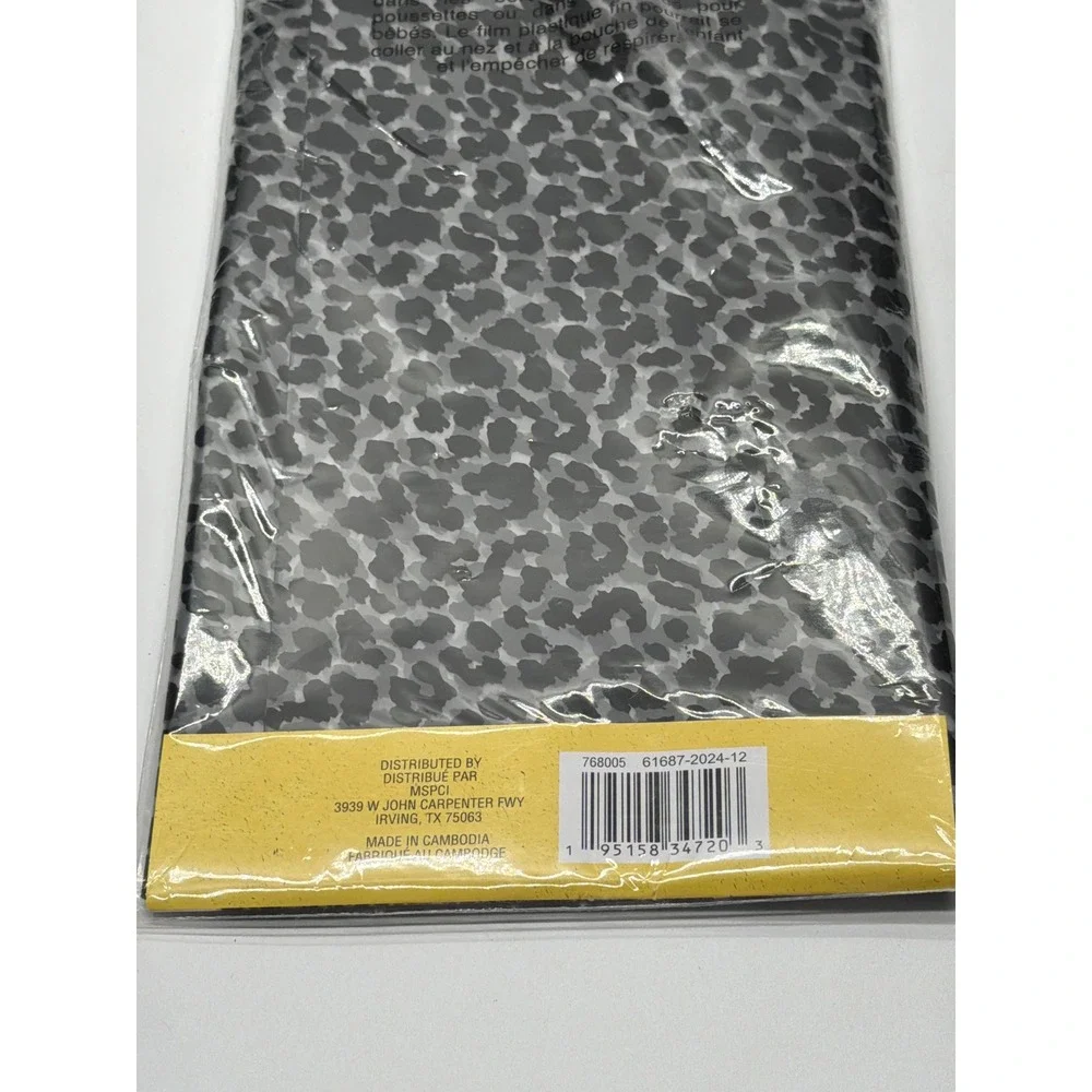 12 Sheets Grey Cheetah Waterproof Floral Wrapping Paper 22.8x22.8in Animal Print
